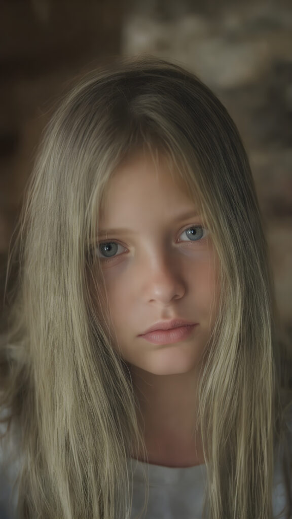 A (((beautiful cute young girl))), age 18, with (((extremely long, straight hair))), that gracefully (((falls down))) in soft (((waves))), blending into a backdrop of a (round, squarish face) with (eyes that convey a sense of innocence and wonder), as if lost in a moment of serene (breathtaking beauty). The scene evokes a feeling of warmth and magic