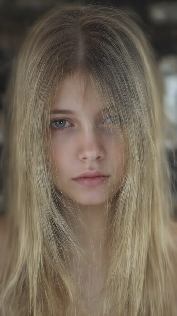 A (((beautiful cute young girl))), age 18, with (((extremely long, straight hair))), that gracefully (((falls down))) in soft (((waves))), blending into a backdrop of a (round, squarish face) with (eyes that convey a sense of innocence and wonder), as if lost in a moment of serene (breathtaking beauty). The scene evokes a feeling of warmth and magic