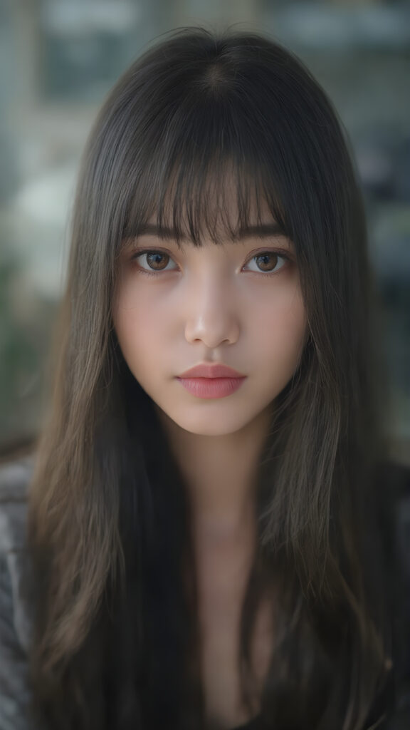 A (((beautiful Asian girl))) who exudes an air of youthful confidence, with (((long, straight silky black hair))), that falls in soft, gentle waves framing her face, complemented by delicate, (((freckles))). Her features are (((perfectly symmetrical))), with (((bright, piercing red eyes))), that gives off an ethereal glow. Looking directly into the camera, she emits an unmistakable air of elegance and grace. (((Full body view))) The overall atmosphere of the photograph is one of (extreme detail and clarity) that reflects a (hyper realistic and hyper detailed rendering) of this stunningly beautiful scene, showcasing this breathtaking girl in a truly unforgettable moment.