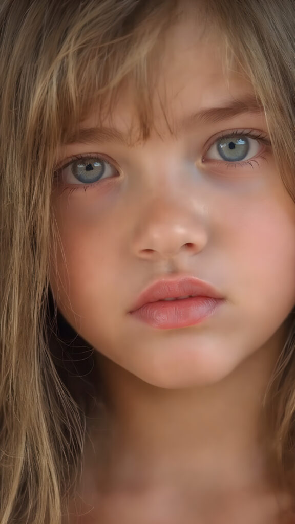 A (((detailed portrait))) of a (((beautiful young girl))) with a ((vividly colorful and hyper-detailed expressive, glossy lips, and expressive big happy eyes, yet delicate facial features. Her long, straight hair framing her face as she gazes confidently forward. Her skin is exuding (hyper-realistic, detailed texture), adorned with a (short, intricate colorful floral pattern) that draws attention to her slender figure.