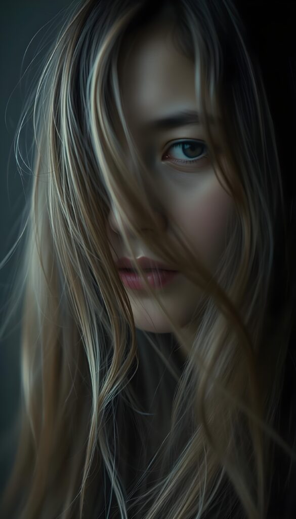 suggesting a muted fatigue that comes from years of tending to such luxurious locks