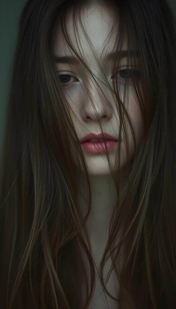 suggesting a muted fatigue that comes from years of tending to such luxurious locks