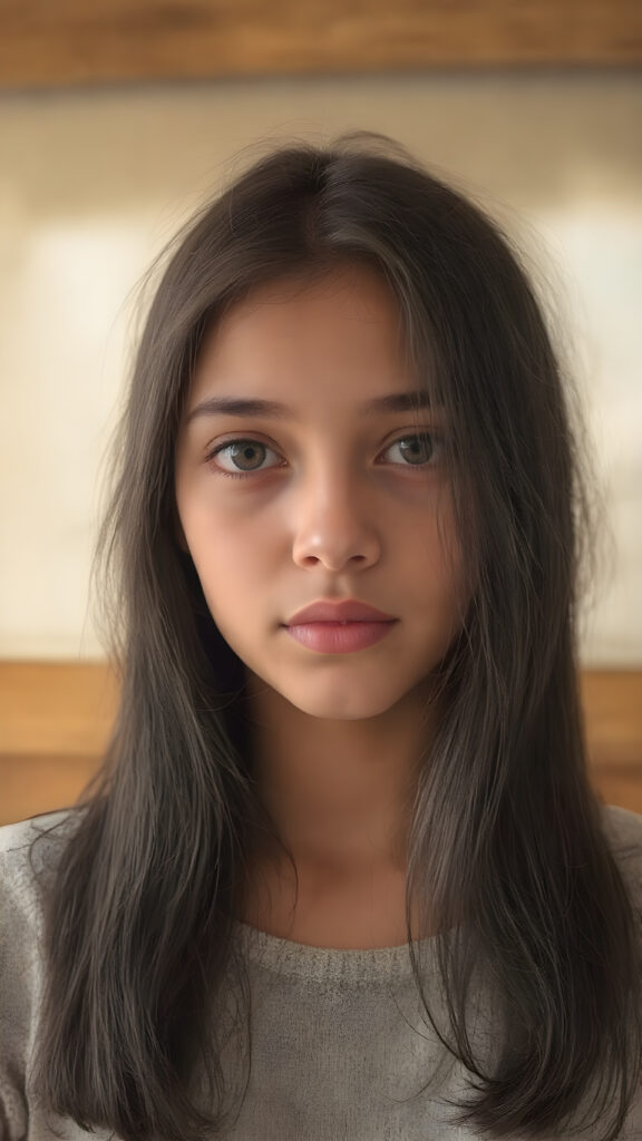 A (((full body))) (((super realistic perfect Arab girl))), of tender years, with a (((soft, round, and slightly upturned nose))), (((black, silky, straight, and slightly long hair))), that falls down in a wave around her face, framing a (((full, round, and slightly upturned eye that reflects its surroundings beautifully))), a (((beautifully proportioned figure))), that exudes a (((super realistic, high-resolution, and ultra high detail))), reminiscent of a (((cinematic light scenario))), with a (((warm, inviting glow))) as a backdrop