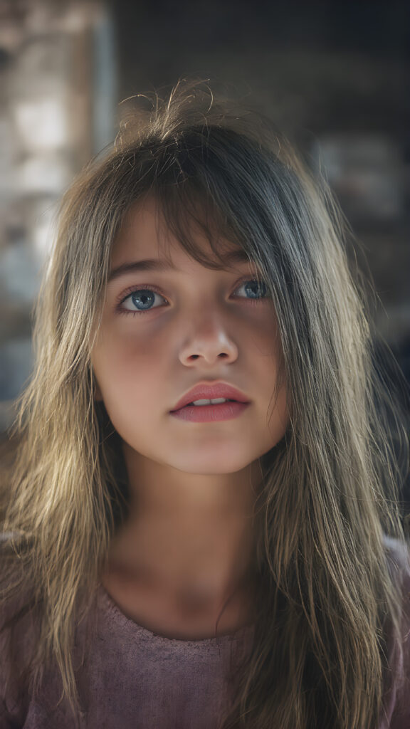 A (hyper-realistic, highly-detailed, vivid (((full upper body photo))), with ((warm highlights)), (((dramatic cool-toned diffuse back-lighting))), ((crisp details)), captured at ((the peak of the season)) for a (beautiful young girl) with ((long, soft, dark brown hair)), ((dark eyes)), ((natural light makeup)), and ((detailed, matching, perfect teeth)), in a ((natural pose)), ((looking up at the camera)), exuding ((full body allure))