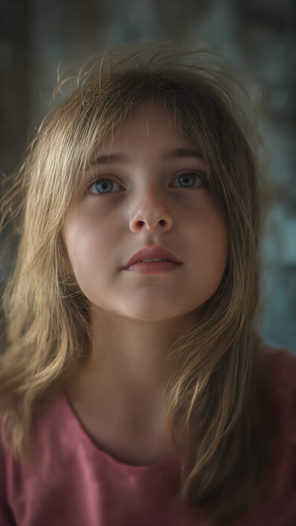 A (hyper-realistic, highly-detailed, vivid (((full upper body photo))), with ((warm highlights)), (((dramatic cool-toned diffuse back-lighting))), ((crisp details)), captured at ((the peak of the season)) for a (beautiful young girl) with ((long, soft, dark brown hair)), ((dark eyes)), ((natural light makeup)), and ((detailed, matching, perfect teeth)), in a ((natural pose)), ((looking up at the camera)), exuding ((full body allure))