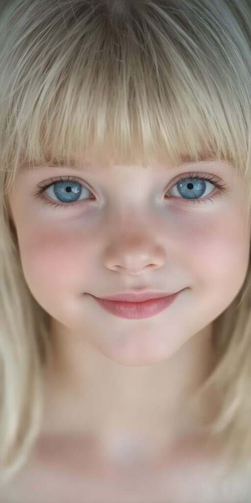 A (((perfect female girl))) with soft, (((straight white hair))) and (((natural blue eyes))), that convey a sense of innocence and playfulness, framed by a (full, slightly turned head) that exudes a sense of refined grace. Her lips are parted in a (((playful smile))), with perfectly aligned teeth that make a (((beautiful show of her entire mouth))), a fair complexion that complements her delicate features, and (((beautifully detailed skin))). Her face is (((perfectly drawn)), with intricate details that convey a sense of luxurious opulence. She's dressed in a (((beautifully detailed, elegant white dress))), that emphasizes her perfect body and complements her advanced beauty. (((The image is expertly drawn and showcases her at her best, with perfect focus and contrast that bring out her natural beauty))).