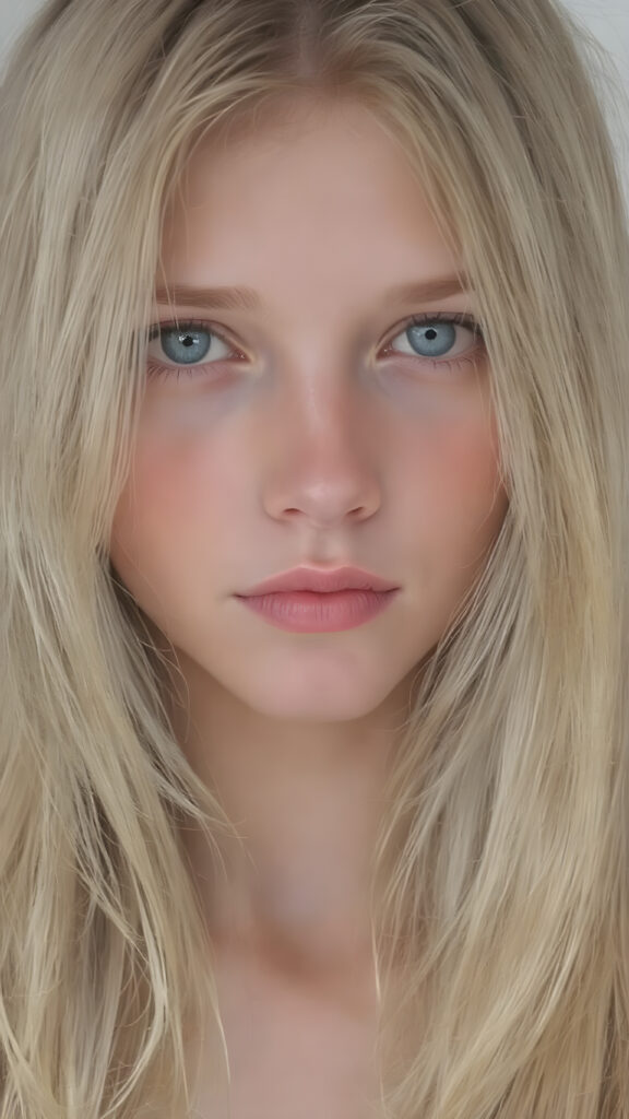 A (((pretty 18-year-old girl))), with (((light-colored skin))), (((adorable eyes))), and long, flowing (((blonde hair))) featuring ((blondish highlights)) that give off a glowing, natural warmth. She's exuding an air of youthful confidence and vitality