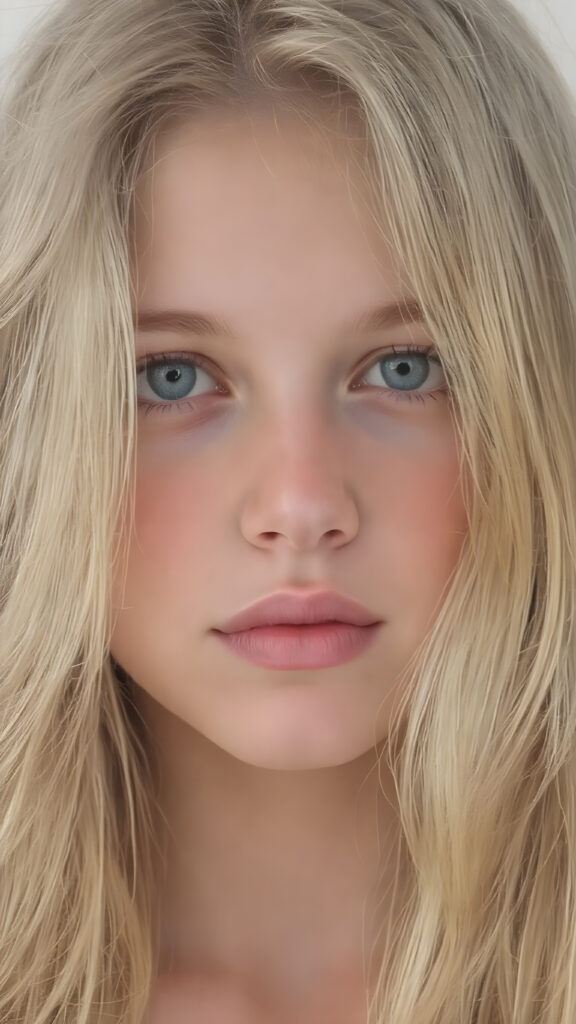 A (((pretty 18-year-old girl))), with (((light-colored skin))), (((adorable eyes))), and long, flowing (((blonde hair))) featuring ((blondish highlights)) that give off a glowing, natural warmth. She's exuding an air of youthful confidence and vitality