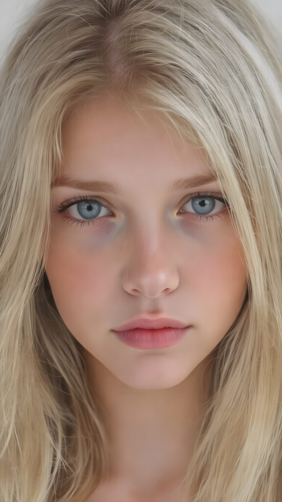 A (((pretty 18-year-old girl))), with (((light-colored skin))), (((adorable eyes))), and long, flowing (((blonde hair))) featuring ((blondish highlights)) that give off a glowing, natural warmth. She's exuding an air of youthful confidence and vitality