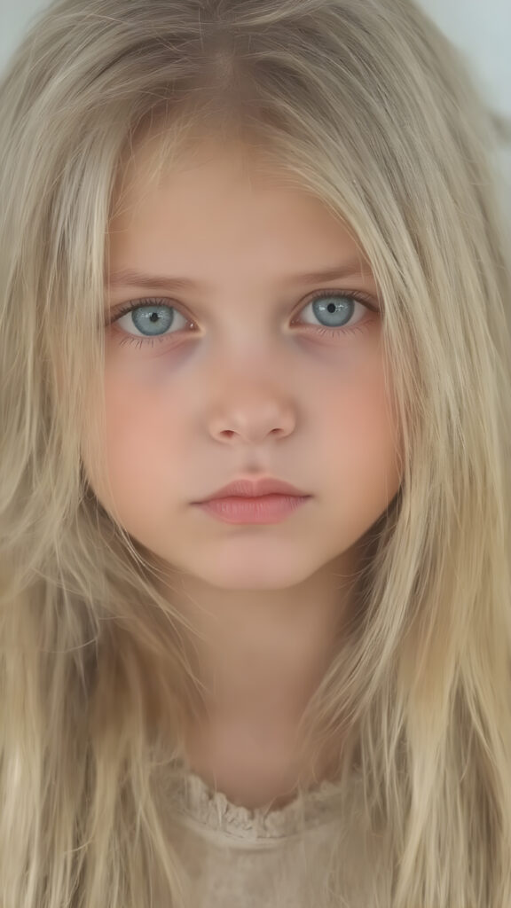 A (((very cute young girl), with (((extremely long, straight, thick, untucked natural white golden blonde hair))), which flows down to her hips, and (bright natural blue eyes), that reflect a soft glow, framing a (full, round face) with (full, defined lips) that are painted in (soft, natural tones) and (barely parted) to convey a sense of fatigue. Her expression is one of (extreme tiredness) and her hair is (pretty much untucked) with (pretty natural amber eyes) that convey a sense of (natural beauty). A ((perfectly detailed and evenly distributed 16K resolution, with intricate details and a warm, inviting tone, that gives off a (soft, natural glow))) completes this image, which exudes an (extreme feeling of tiredness) that is both inviting and (hyper realistic).