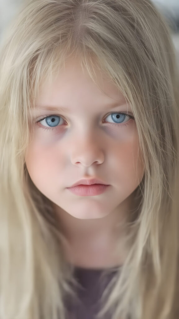 A (((very cute young girl), with (((extremely long, straight, thick, untucked natural white golden blonde hair))), which flows down to her hips, and (bright natural blue eyes), that reflect a soft glow, framing a (full, round face) with (full, defined lips) that are painted in (soft, natural tones) and (barely parted) to convey a sense of fatigue. Her expression is one of (extreme tiredness) and her hair is (pretty much untucked) with (pretty natural amber eyes) that convey a sense of (natural beauty). A ((perfectly detailed and evenly distributed 16K resolution, with intricate details and a warm, inviting tone, that gives off a (soft, natural glow))) completes this image, which exudes an (extreme feeling of tiredness) that is both inviting and (hyper realistic).
