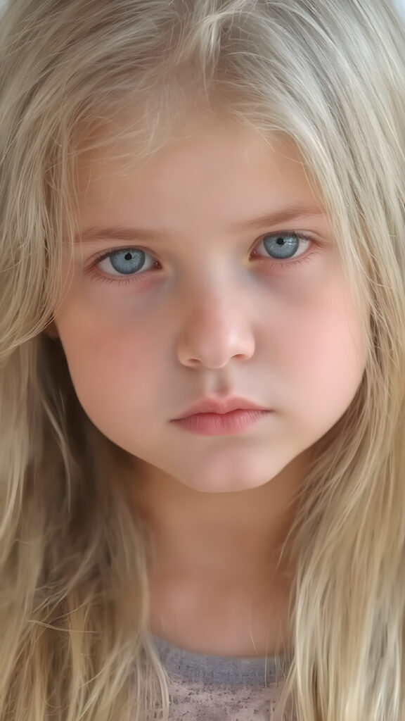 A (((very cute young girl), with (((extremely long, straight, thick, untucked natural white golden blonde hair))), which flows down to her hips, and (bright natural blue eyes), that reflect a soft glow, framing a (full, round face) with (full, defined lips) that are painted in (soft, natural tones) and (barely parted) to convey a sense of fatigue. Her expression is one of (extreme tiredness) and her hair is (pretty much untucked) with (pretty natural amber eyes) that convey a sense of (natural beauty). A ((perfectly detailed and evenly distributed 16K resolution, with intricate details and a warm, inviting tone, that gives off a (soft, natural glow))) completes this image, which exudes an (extreme feeling of tiredness) that is both inviting and (hyper realistic).