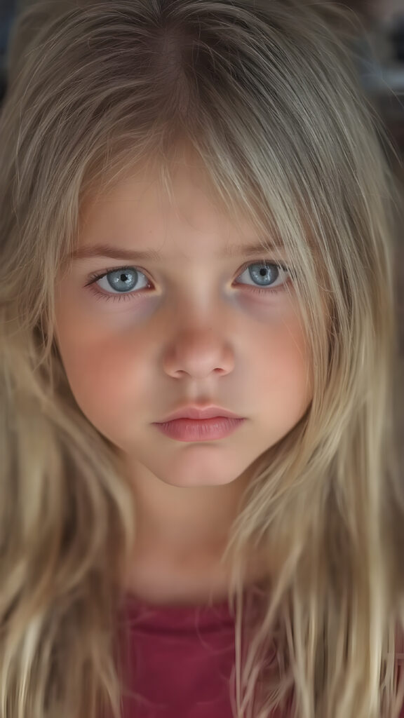 A (((very cute young girl), with (((extremely long, straight, thick, untucked natural white golden blonde hair))), which flows down to her hips, and (bright natural blue eyes), that reflect a soft glow, framing a (full, round face) with (full, defined lips) that are painted in (soft, natural tones) and (barely parted) to convey a sense of fatigue. Her expression is one of (extreme tiredness) and her hair is (pretty much untucked) with (pretty natural amber eyes) that convey a sense of (natural beauty). A ((perfectly detailed and evenly distributed 16K resolution, with intricate details and a warm, inviting tone, that gives off a (soft, natural glow))) completes this image, which exudes an (extreme feeling of tiredness) that is both inviting and (hyper realistic).