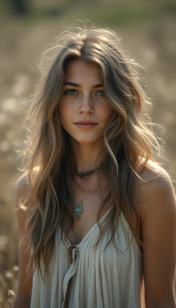 She’s a free-spirited young woman with sun-kissed skin and long, wavy hair that seems to catch the light as she moves. Her style is effortlessly bohemian—flowy dresses, beaded bracelets, and tiny wildflowers woven into her hair. She often walks barefoot, a soft smile playing on her lips, radiating a sense of calm and kindness. There’s a sparkle in her eyes that hints at curiosity and compassion for the world. She loves music, nature, and meaningful conversations under the stars, carrying an aura that makes everyone around her feel at peace.
