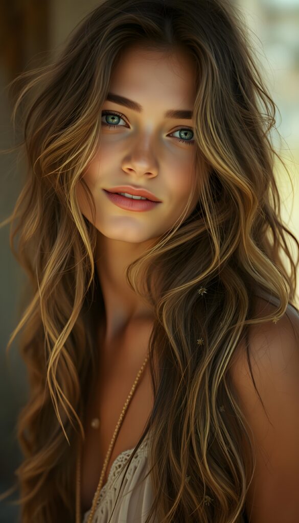 She’s a free-spirited young woman with sun-kissed skin and long, wavy hair that seems to catch the light as she moves. Her style is effortlessly bohemian—flowy dresses, beaded bracelets, and tiny wildflowers woven into her hair. She often walks barefoot, a soft smile playing on her lips, radiating a sense of calm and kindness. There’s a sparkle in her eyes that hints at curiosity and compassion for the world. She loves music, nature, and meaningful conversations under the stars, carrying an aura that makes everyone around her feel at peace.