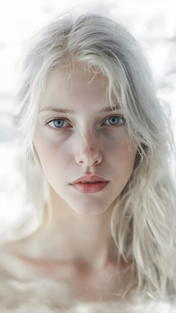 Visualize an otherworldly double exposure photograph, where a (full-body teen girl) with ((pale, almost translucent skin)) is bathed in a (softly blurred, alcohol-drenched glow). Her long, flowing white hair merges with the alcohol ink's fluid patterns, creating a mesmerizing interplay of light and shadow. The beauty, with hyper-realistic luminous eyes, stands out against the (ethereal, alcohol-drenched backdrop), embodying a sense of wonder and fantasy