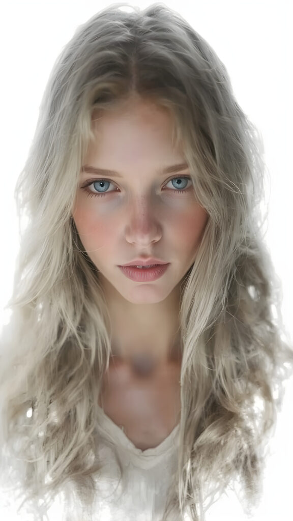 Visualize an otherworldly double exposure photograph, where a (full-body teen girl) with ((pale, almost translucent skin)) is bathed in a (softly blurred, alcohol-drenched glow). Her long, flowing white hair merges with the alcohol ink's fluid patterns, creating a mesmerizing interplay of light and shadow. The beauty, with hyper-realistic luminous eyes, stands out against the (ethereal, alcohol-drenched backdrop), embodying a sense of wonder and fantasy