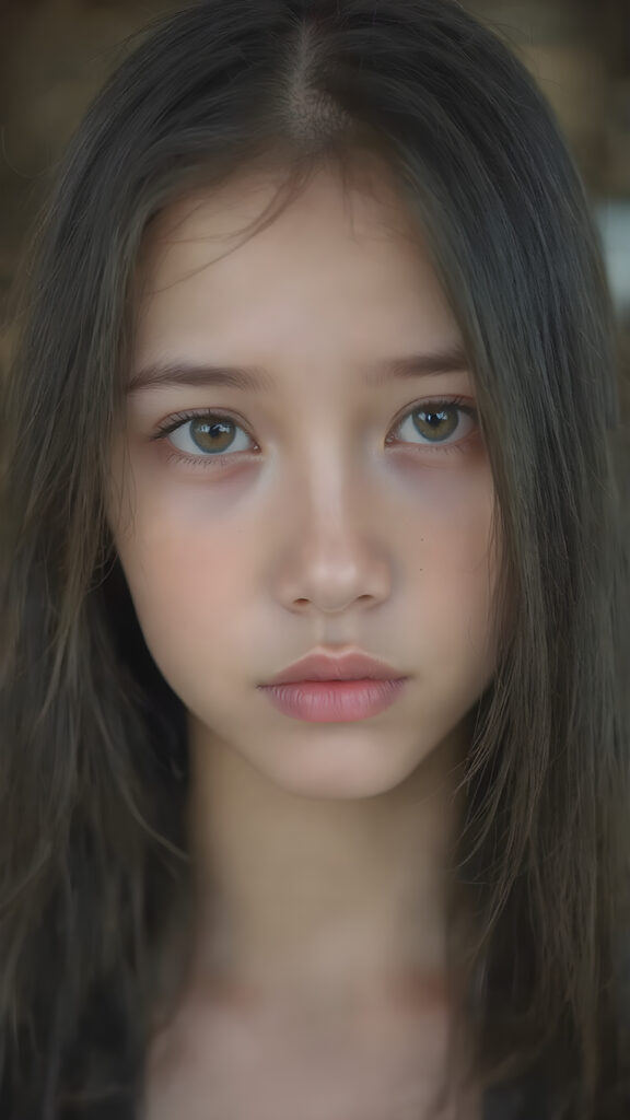a (((beautiful young girl))) with long, straight black hair and (realistic) dark brown eyes, perfect for showcasing extremely detailed curved body, highly detailed realistic anatomy, realistic digital painting, (((looks at the camera)))