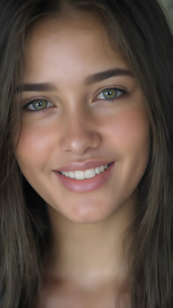 a beautiful, razor-sharp photo of a young Arab woman, flawless skin, full lips, white teeth, long, straight black hair, full head