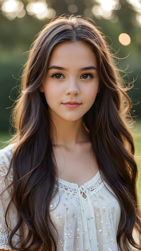 a beautiful teenage girl long radiant soft hair