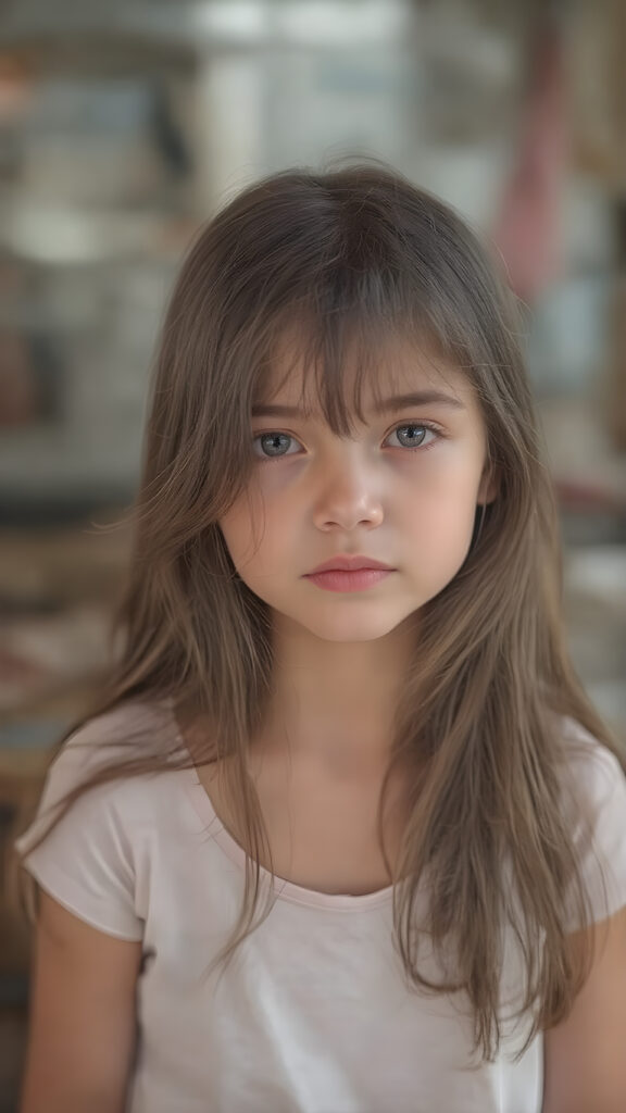 a cute girl, long jet hair, she has a perfect body, wears a super fine Short Sleeve Cotton Jersey Dress