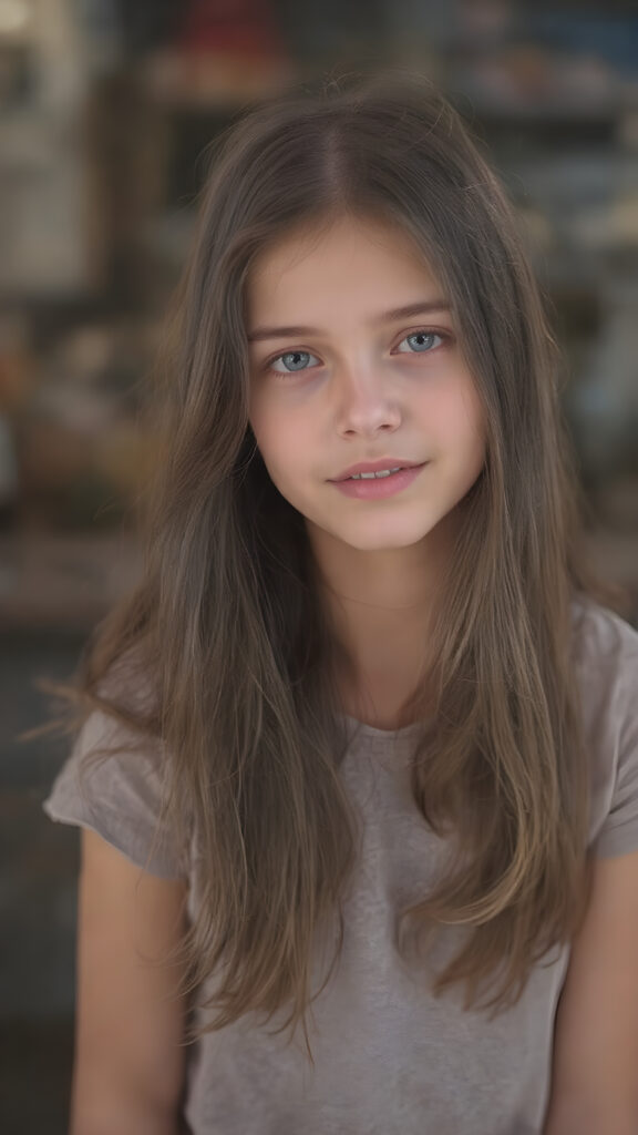 a cute girl, long jet hair, she has a perfect body, wears a super fine Short Sleeve Cotton Jersey Dress