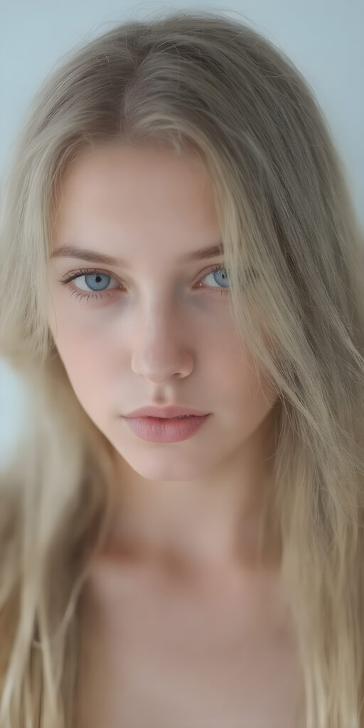 a (((gorgeous adult girl))), with (((pale skin))), luxurious and (((straight hait))), styled in loose and (((flowing hair))), that softly sweeps up and frames her face, embodying an ethereal ((angelic presence)), exuding a serene ambiance (((Full body view))) that captures her natural beauty with a hint of (professionalism)