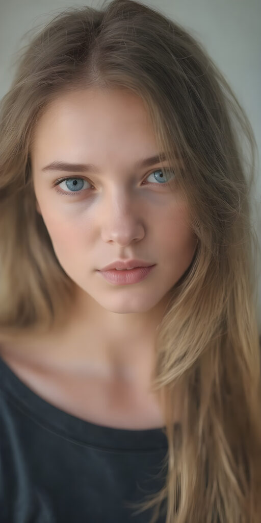 a (((gorgeous adult girl))), with (((pale skin))), luxurious and (((straight hait))), styled in loose and (((flowing hair))), that softly sweeps up and frames her face, embodying an ethereal ((angelic presence)), exuding a serene ambiance (((Full body view))) that captures her natural beauty with a hint of (professionalism)