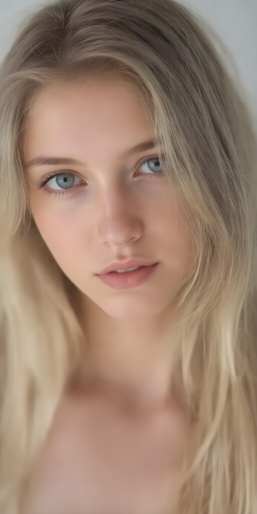 a (((gorgeous adult girl))), with (((pale skin))), luxurious and (((straight hait))), styled in loose and (((flowing hair))), that softly sweeps up and frames her face, embodying an ethereal ((angelic presence)), exuding a serene ambiance (((Full body view))) that captures her natural beauty with a hint of (professionalism)