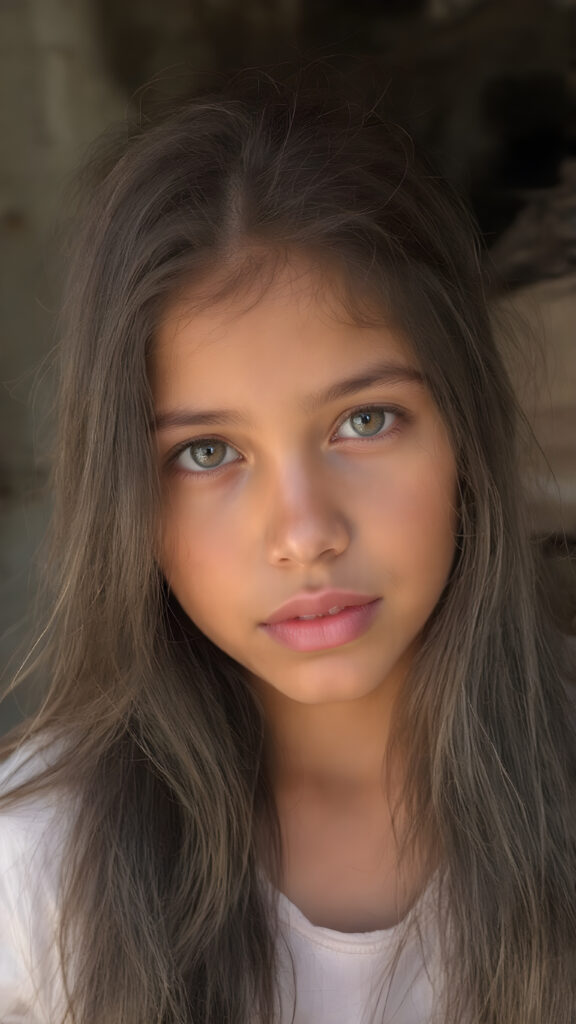 a mesoamerican girl, long hair, cute