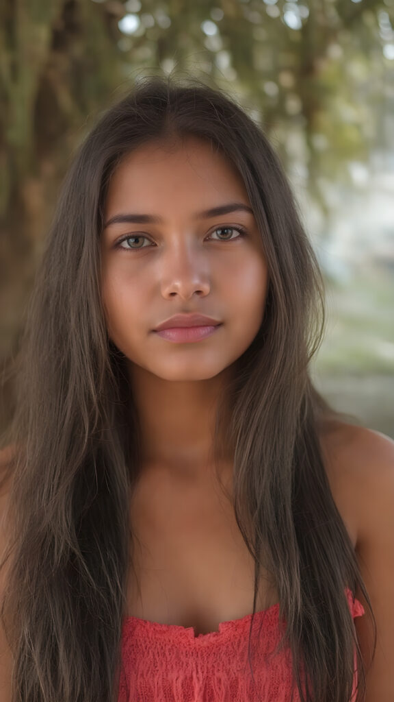 a mesoamerican girl, long hair, cute