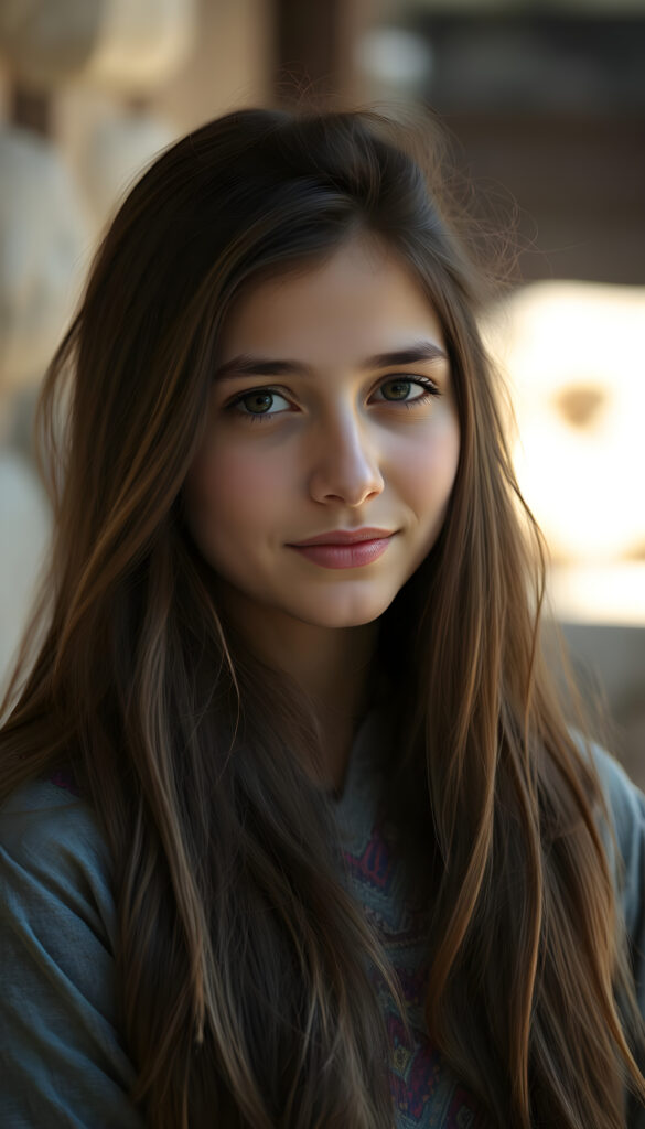 a stunning beautiful natural Afghanistan girl, soft long hair