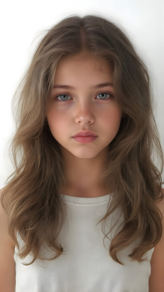 a sugar-sweet, Latin American girl, long wavy soft hair, portrait of the entire upper body, detailed and realistic