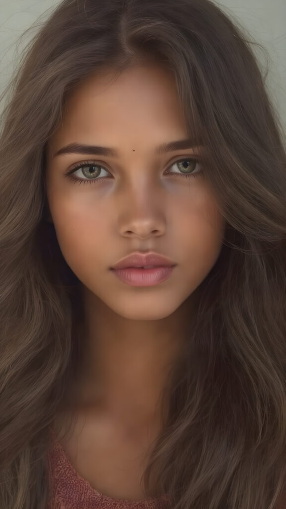 a sugar-sweet, Indian girl, long wavy soft hair, portrait of the entire upper body, detailed and realistic