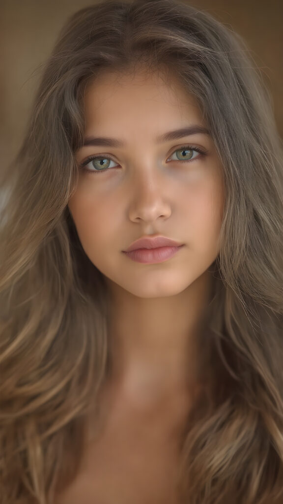 a sugar-sweet, Latin American girl, long wavy soft hair, portrait of the entire upper body, detailed and realistic