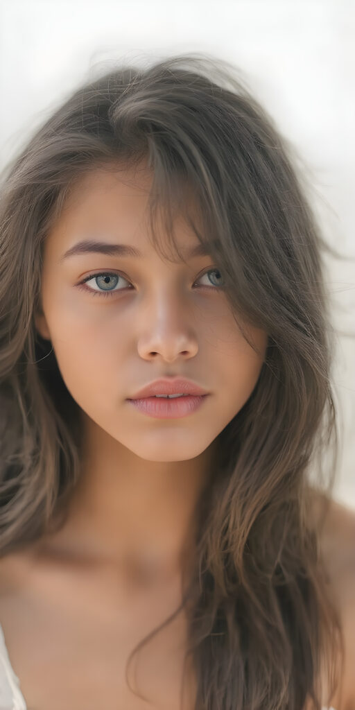 a (((super nice and charming young teen girl), age 15, with an innocent air yet a mature and welcoming expression) with flowing, (((extremely long black soft hair))) that cascades down to her hips, (softly waving) in a warm, inviting summer breeze. Her features are exuding an unmistakable allure, with perfectly sculpted lips and eyes that radiate a youthful vibrancy. Her skin is a light brown canvas that adds to her ethereal allure. (((She's dressed in a very cute summer dress that accentuates her flawless complexion even at an early age))) She's not only effortlessly beautiful but also exudes a sense of youthful charm and confidence, making her even more of a heart-throb in the teenage scene.