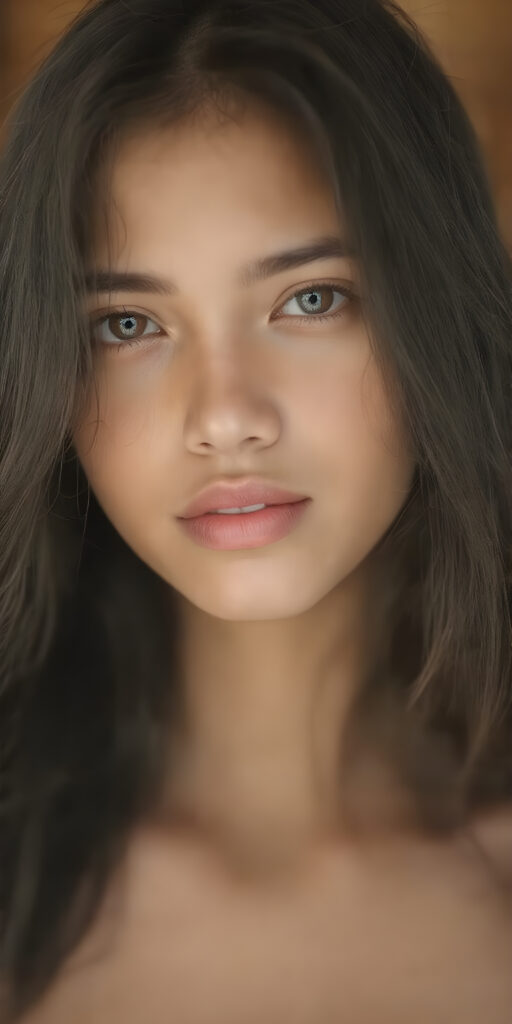 a (((super nice and charming young teen girl), age 15, with an innocent air yet a mature and welcoming expression) with flowing, (((extremely long black soft hair))) that cascades down to her hips, (softly waving) in a warm, inviting summer breeze. Her features are exuding an unmistakable allure, with perfectly sculpted lips and eyes that radiate a youthful vibrancy. Her skin is a light brown canvas that adds to her ethereal allure. (((She's dressed in a very cute summer dress that accentuates her flawless complexion even at an early age))) She's not only effortlessly beautiful but also exudes a sense of youthful charm and confidence, making her even more of a heart-throb in the teenage scene.