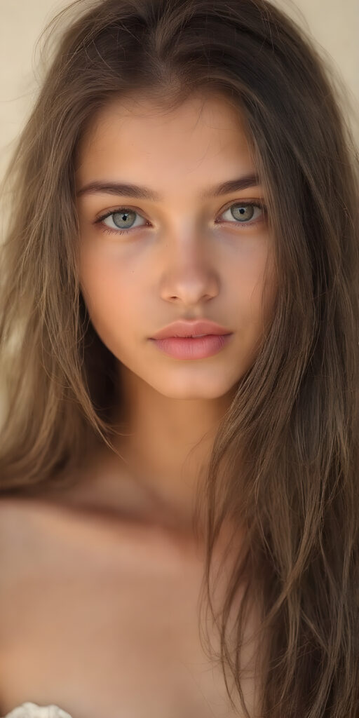 a (((super nice and charming young teen girl), age 15, with an innocent air yet a mature and welcoming expression) with flowing, (((extremely long black soft hair))) that cascades down to her hips, (softly waving) in a warm, inviting summer breeze. Her features are exuding an unmistakable allure, with perfectly sculpted lips and eyes that radiate a youthful vibrancy. Her skin is a light brown canvas that adds to her ethereal allure. (((She's dressed in a very cute summer dress that accentuates her flawless complexion even at an early age))) She's not only effortlessly beautiful but also exudes a sense of youthful charm and confidence, making her even more of a heart-throb in the teenage scene.