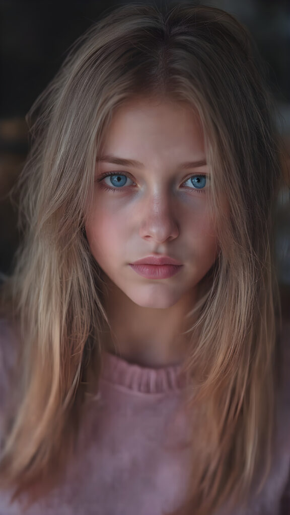 a young cute Emo teen girl, she has (((long straight neon rainbow colored hair))), and (realistic dark blue eyes), ((angelic round face)), perfect shadows, ((wearing a silk sweater)), perfect curved body, she looks seductively at the viewer, ((ultra realistic photo)) ((stunning)) ((gorgeous)) ((4k))