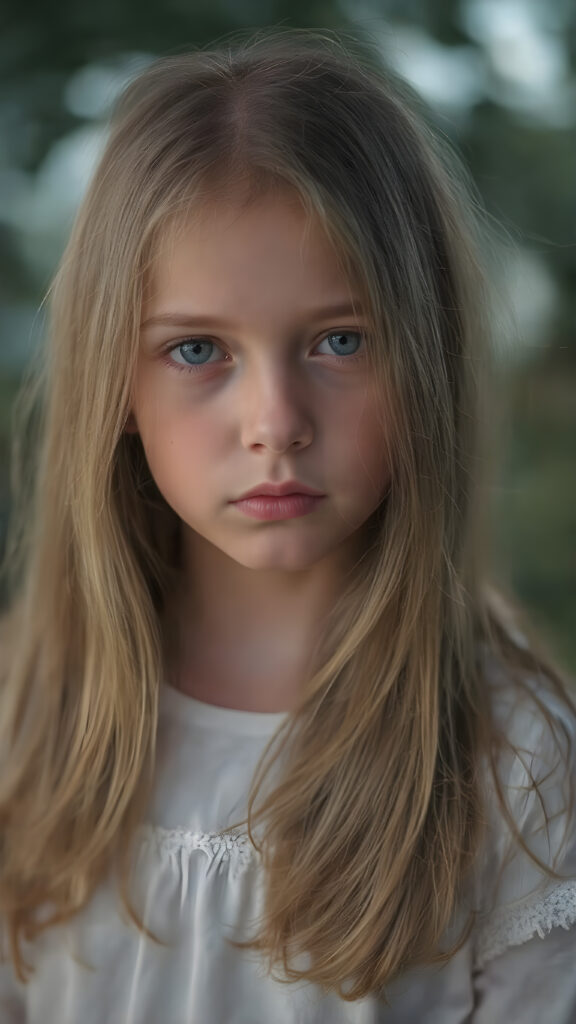 a young girl, super long straight blond brown hair, stunning, moonlight
