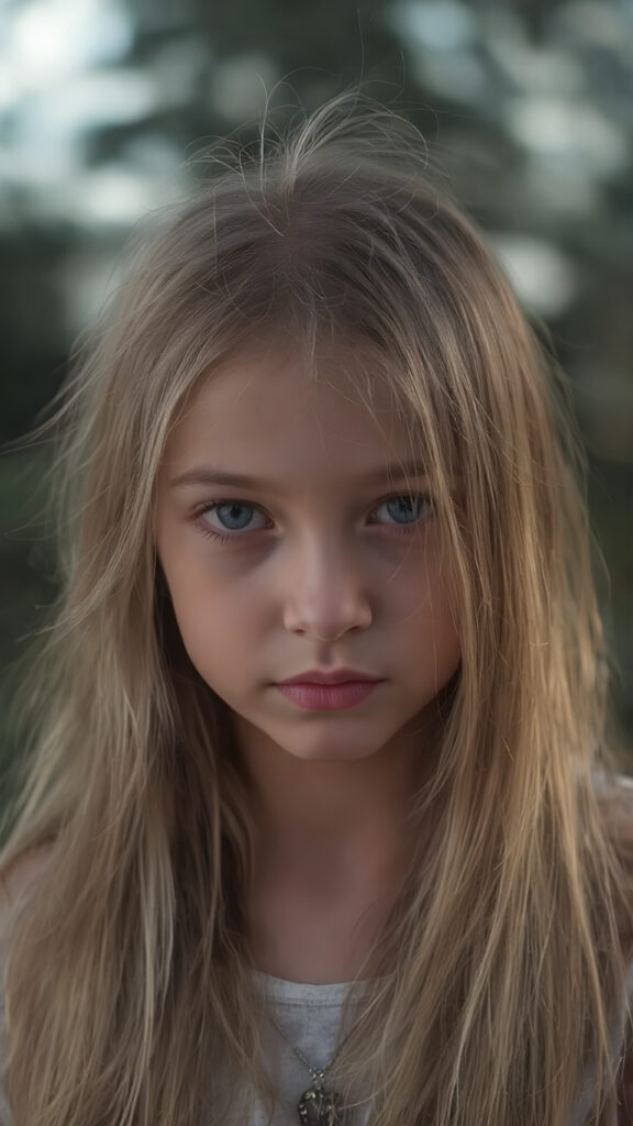 a young girl, super long straight blond brown hair, stunning, moonlight