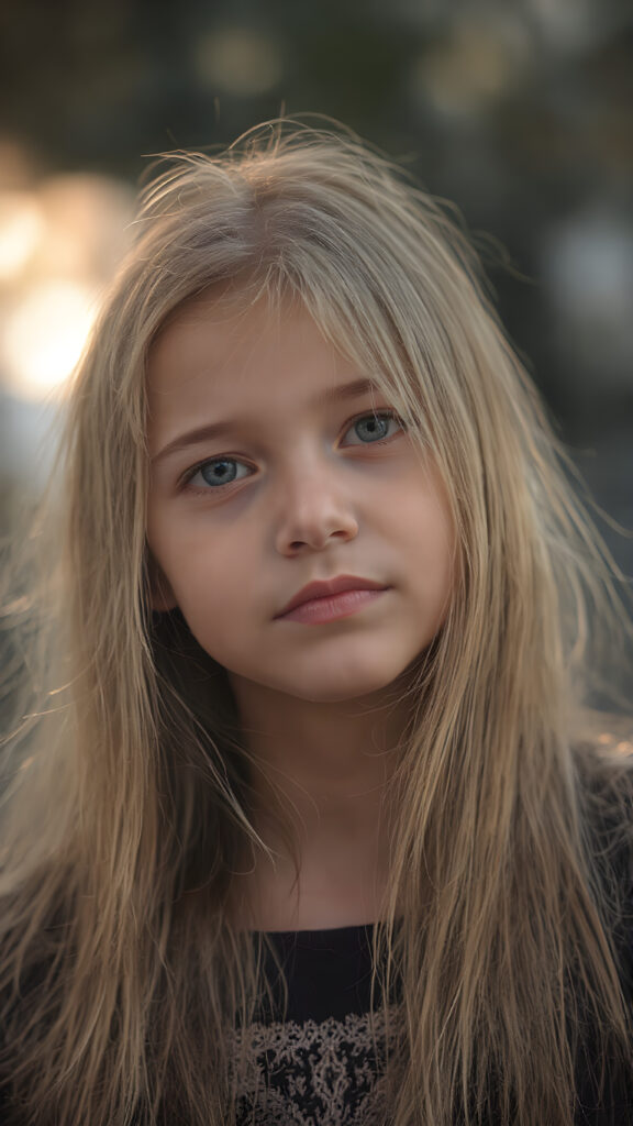 a young girl, super long straight blond brown hair, stunning, moonlight