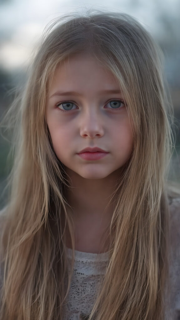 a young girl, super long straight blond brown hair, stunning, moonlight