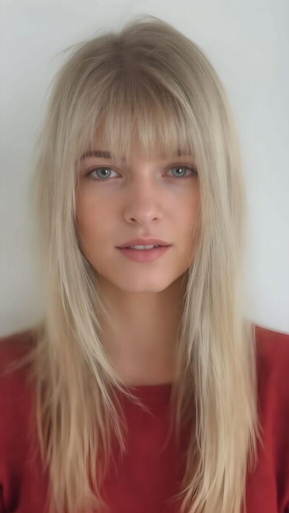 a young woman with straight blonde hair