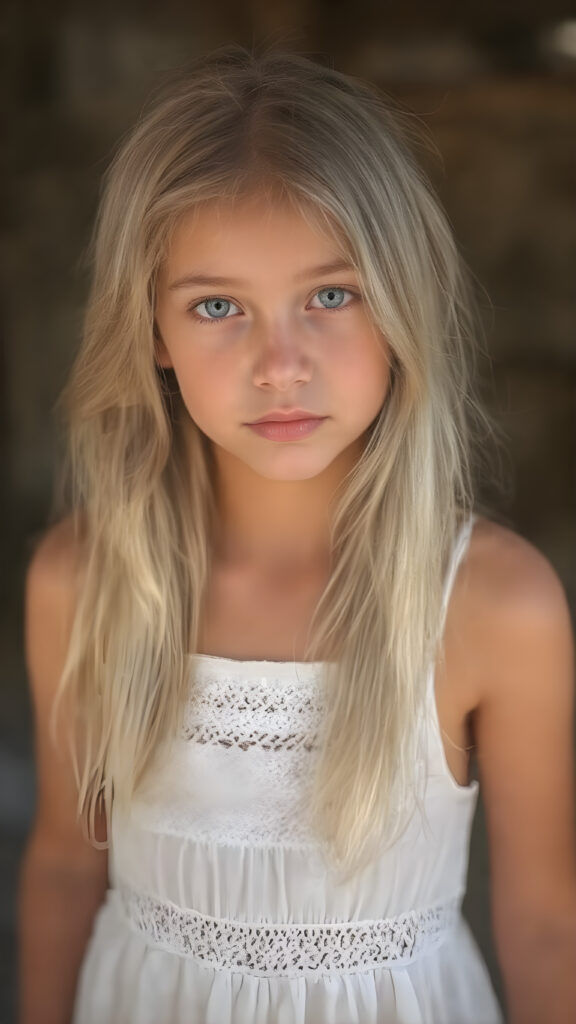 (((an hyper-realistic, highly-detailed, vivid full body photo in 8k resolution, with warm glowing highlights and soft, diffused lighting, backlit))) of a cute, innocent and beautiful young teen girl, with long, straight soft white hair, (fair skin), a (natural tan glow) from the sun, wearing a (white summer dress), and (a short white lacy dress), that brings out her (natural-toned legs). Her pose is (stunningly beautiful), with (perfect anatomy) and (hyper-realistic, detailed hands and fingers) that exude (charming cuteness). The image exudes (soft, diffused light) that gives off (warm, glowing highlights) and (dramatic, diffused shadows) that make her face and body (visible, contrasted against the natural-toned skin) in a (vivid, vibrant and dynamic full body photo), with (dynamic composition and movement) that brings out her (best features)