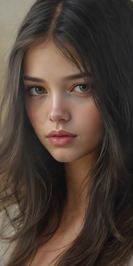 ((extremely detailed)) ((ultra realistic)) ((full body)) painting of a (((beautiful young girl))) with luxurious ((long)) smooth ((black)) hair, (intricate details around her eyes) and (full lips) that are (lightly parted). The scene is (softly backlit) with a (front fill light) that creates a (dreamy, enchanting atmosphere) reminiscent of a (Renaissance/Baroque masterpiece)