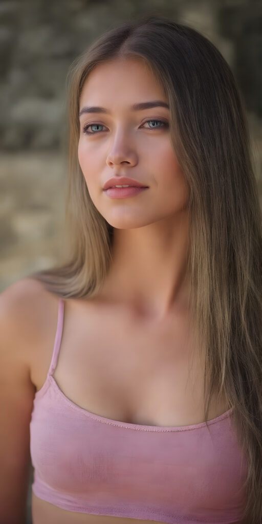 ((full body image)) of a beautiful young Goddess of Love, ((girl)) (very long straight jet hair) (cropped tank top) (stunning) (gorgeous)