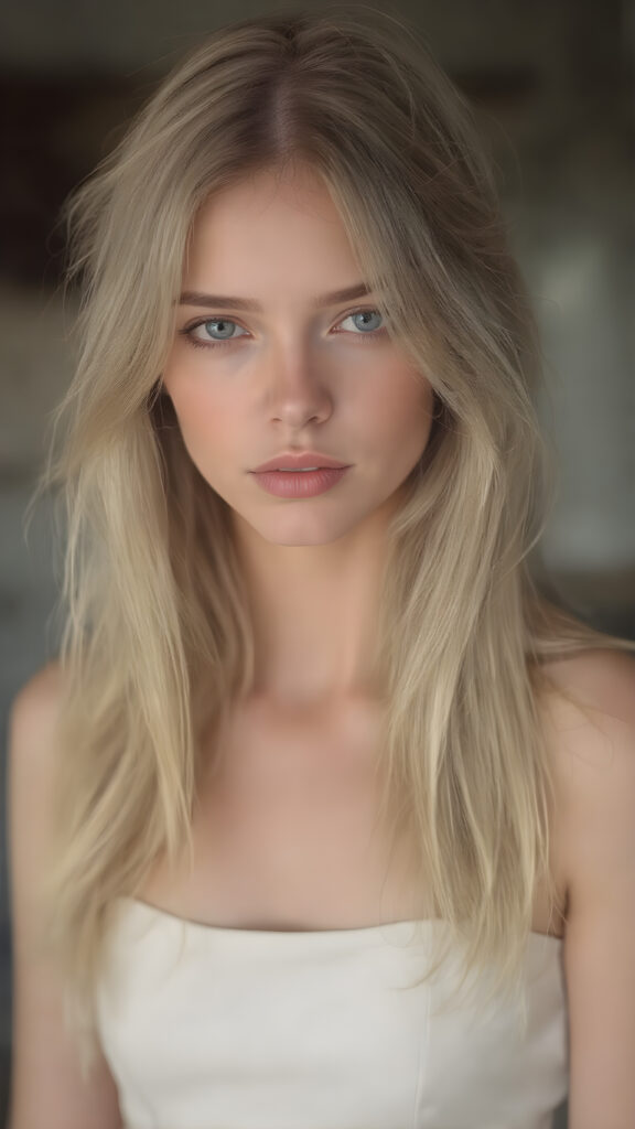 girl, detailed, blond, thin dressed