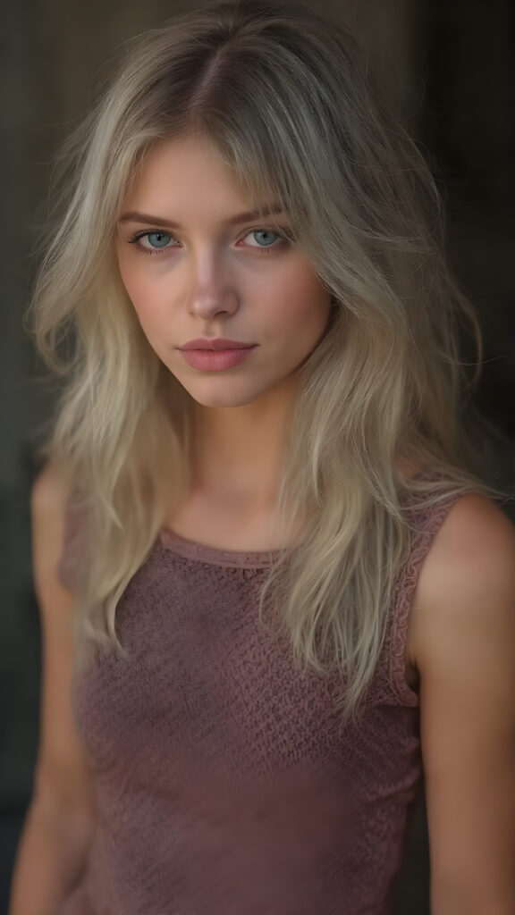 girl, detailed, blond, thin dressed