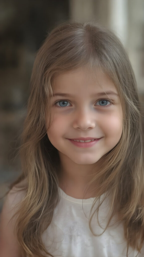 pretty little girl with soft long hair, please smile for me and touch my soul